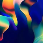 a multicolored abstract background with wavy shapes